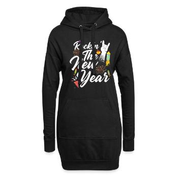 Das Neue Jahr 2022 Rocken - Hoodie-Kleid - Schwarz - Vorne