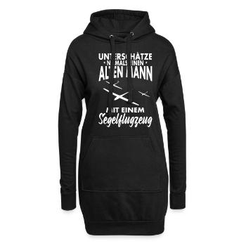 Segelfliegen und Segelflieger - Hoodie-Kleid - Schwarz - Vorne