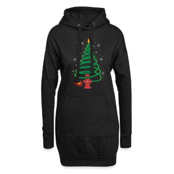 Weihnachtsbaum Shirt für Feuerwehrmann - Hoodie-Kleid - Schwarz - Vorne