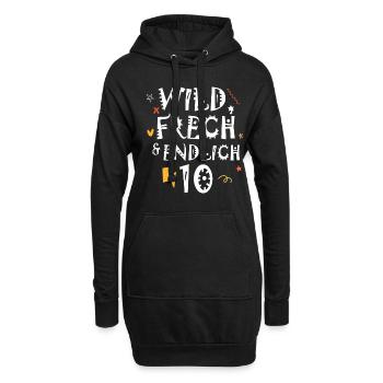 10 Jahre Geburtstag Geschenk Mädchen Junge divers - Hoodie-Kleid - Schwarz - Vorne