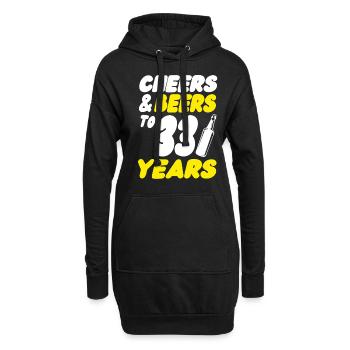 33 Geburtstag - Hoodie-Kleid - Schwarz - Vorne