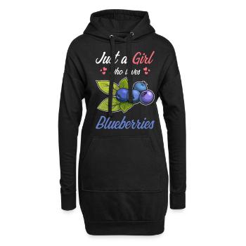 Just a girl who loves Blueberries - Hoodie-Kleid - Schwarz - Vorne