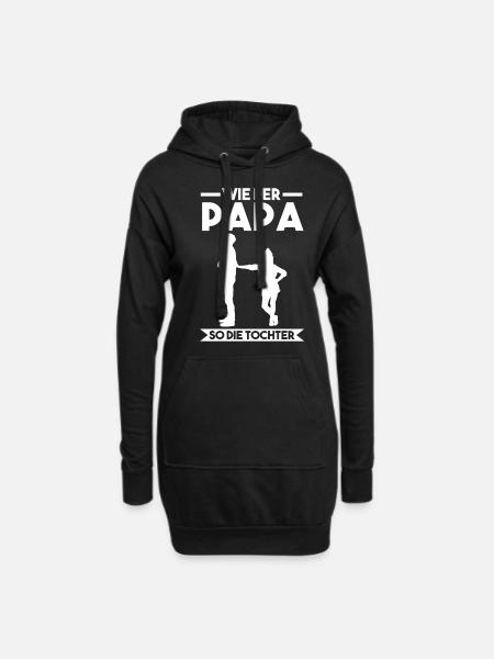 Wie der Papa so die Tochter - Hoodie-Kleid - Schwarz