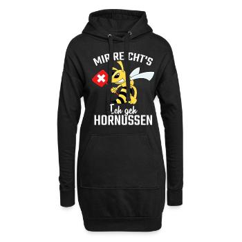 Mir reichts ich geh Hornussen - Hoodie-Kleid - Schwarz - Vorne