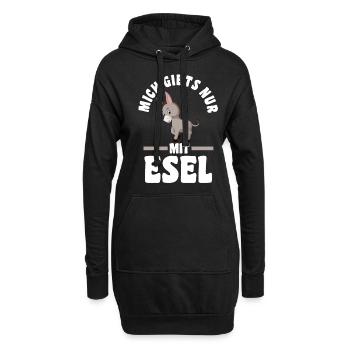 Mich gibt’s nur mit Esel - Hoodie-Kleid - Schwarz - Vorne