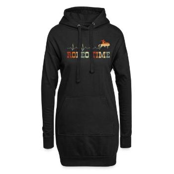 Vintage Herzschlag Herzfrequenz Rodeo Time - Hoodie-Kleid - Schwarz - Vorne
