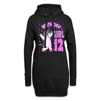12. Geburtstag Mädchen Geschenk 12 Jahre - Hoodie-Kleid - Schwarz - Vorne