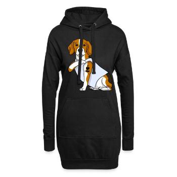 J’aime maman Tatouage Beagle Chien Fête des mères - Sweat-shirt à capuche long Femme - noir - Devant