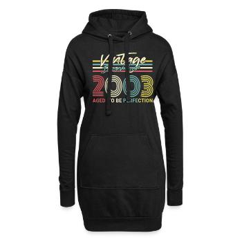 Geschenkidee Vintage Dezember 2003 - Hoodie-Kleid - Schwarz - Vorne