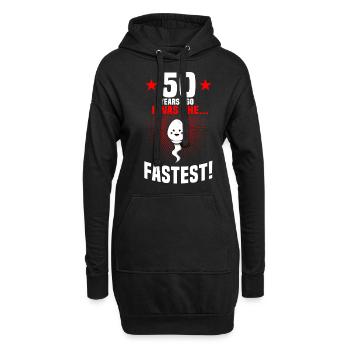 50ème anniversaire 50 ans en disant Drôle - Sweat-shirt à capuche long Femme - noir - Devant