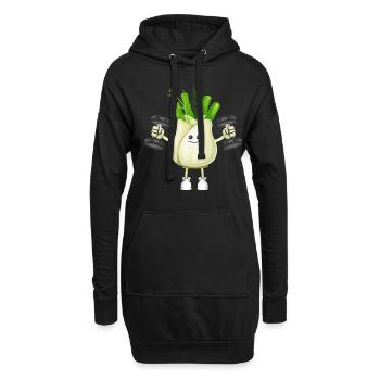 Vegan Vegan Bodybuilding Fenouil - Sweat-shirt à capuche long Femme - noir - Devant