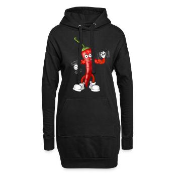 Vegan Vegan Bodybuilding Piment Rouge - Sweat-shirt à capuche long Femme - noir - Devant