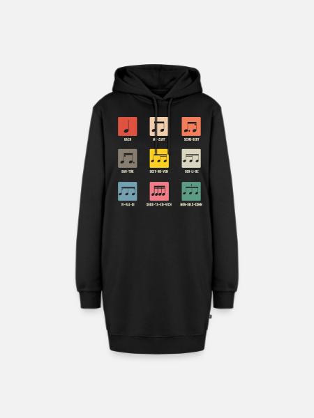 Classical composers, composers, music - Hoodie Dress - black