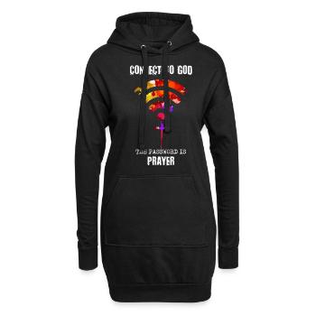 Verbindung Zu Gott Passwort Ist Das Gebet, Christ - Hoodie-Kleid - Schwarz - Vorne