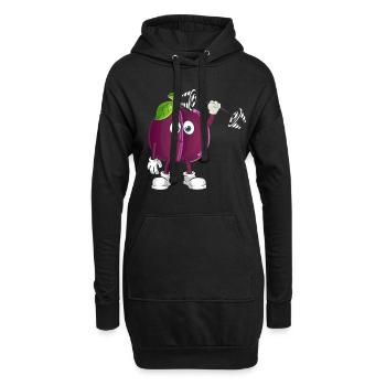 Vegan Vegan Bodybuilding Champignon Prune - Sweat-shirt à capuche long Femme - noir - Devant