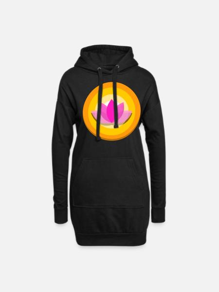 Qigong Qi Gong Tai Chi Chigong - Hoodie-Kleid - Schwarz