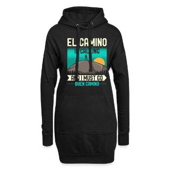 El Camino Is Calling And I Must Go Buen Camino - Hoodie-Kleid - Schwarz - Vorne