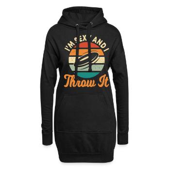 Frisbee, je suis sexy et jetez-le - Sweat-shirt à capuche long Femme - noir - Devant