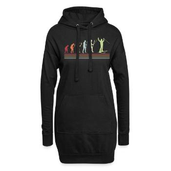 Skiing Evolution Skier Winter - Hoodie-Kleid - Schwarz - Vorne