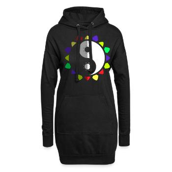 Qigong Qi Gong Tai Chi Chigong - Hoodie-Kleid - Schwarz - Vorne