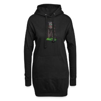 Hochsitz I Jagd Wildschwein Rehwild Motiv für - Hoodie-Kleid - Schwarz - Vorne