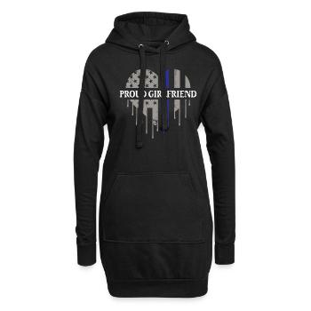 Freundin Polizist Polizei Stolze Frau Shirt - Hoodie-Kleid - Schwarz - Vorne
