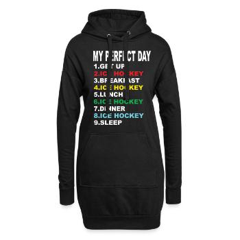 Mein Perfekter Tag Eishockey - Hoodie-Kleid - Schwarz - Vorne