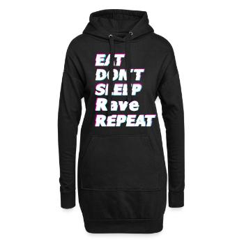 Raver Geschenkidee - Hoodie-Kleid - Schwarz - Vorne