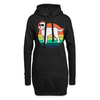 Lagotto Romagnolo Chien Rétro Blague Chiens - Sweat-shirt à capuche long Femme - noir - Devant