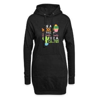 Cactus Cactus Plante Épineuse Plantes Cadeau - Sweat-shirt à capuche long Femme - noir - Devant