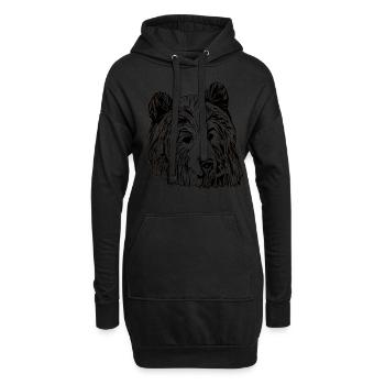 Ours motif animal visage animal - Sweat-shirt à capuche long Femme - noir - Devant