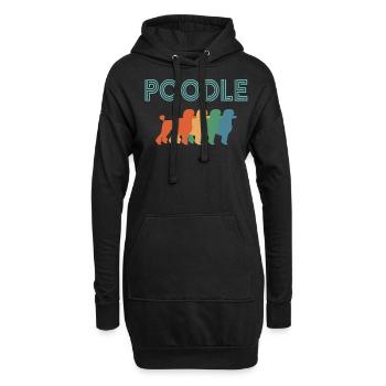 Pudel-Hundeliebhaber, Hunde - Hoodie-Kleid - Schwarz - Vorne