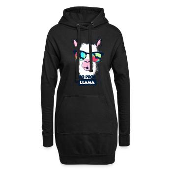 Lama - Hoodie-Kleid - Schwarz - Vorne