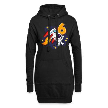 Astronaute spatial de 6 ans 6e anniversaire - Sweat-shirt à capuche long Femme - noir - Devant