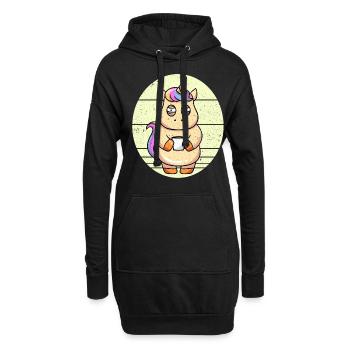 Coffee Unicorn Unicorn Holding A Coffee Cup - Hoodie-Kleid - Schwarz - Vorne