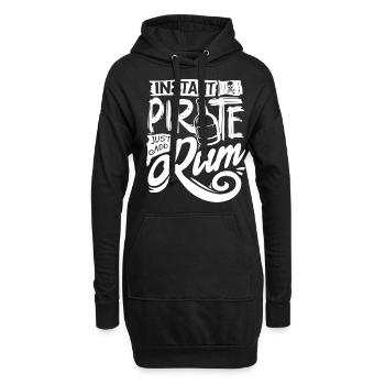 Instant Pirat, Füge Einfach Rum Hinzu, Rumtrinker - Hoodie-Kleid - Schwarz - Vorne