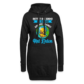Umweltschutz Ente Tierschutz Enten - Hoodie-Kleid - Schwarz - Vorne