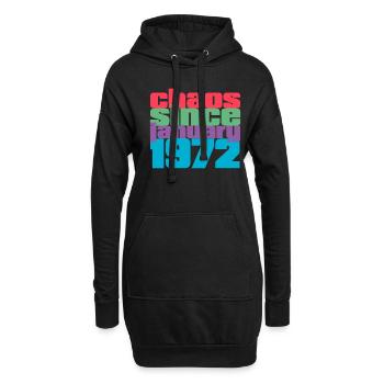 Januar 1972 geboren 50 Geburtstag Chaos Since 1972 - Hoodie-Kleid - Schwarz - Vorne