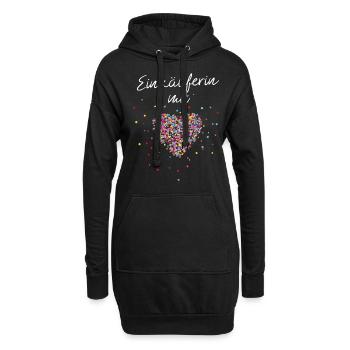 Einkäuferin mit Herz Geschenkidee - Hoodie-Kleid - Schwarz - Vorne
