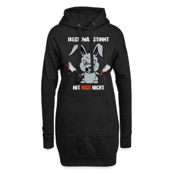 Halloween 2021 Monster verrückter Hase Sarkasmus - Hoodie-Kleid - Schwarz - Vorne