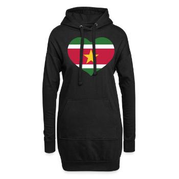 CŒUR SURINAME - Sweat-shirt à capuche long Femme - noir - Devant