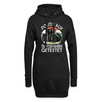 Witzige Landwirtschaft, Bauer & Traktor - Hoodie-Kleid - Schwarz - Vorne