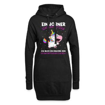 Einhörner sind Fantastisch, ich muss ein - Einhorn - Hoodie-Kleid - Schwarz - Vorne