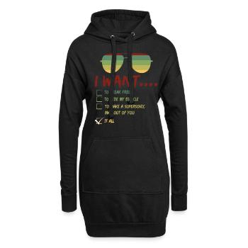 Je veux casser les lunettes de soleil l’été - Sweat-shirt à capuche long Femme - noir - Devant