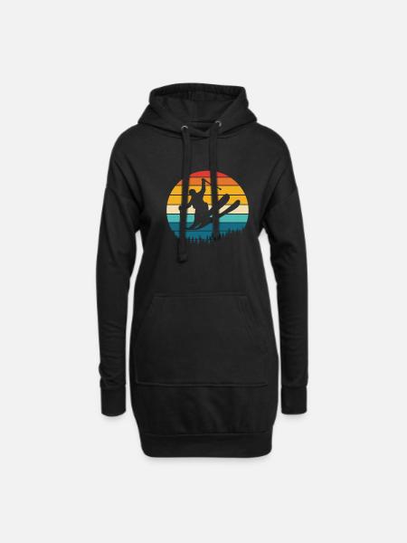 Ski - Hoodie-Kleid - Schwarz