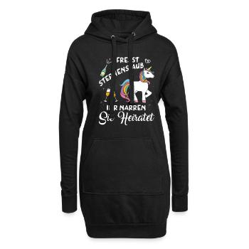 Fresst Sternenstaub Sie Heiratet Einhorn JGA - Hoodie-Kleid - Schwarz - Vorne