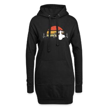 Drummer Heartbeat Pulse Drums Drumstick Groove - Hoodie-Kleid - Schwarz - Vorne