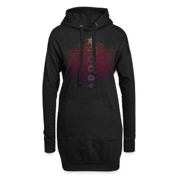 64 Tetraeder Metatrons Würfel Sacred Geo - Hoodie-Kleid - Schwarz - Vorne