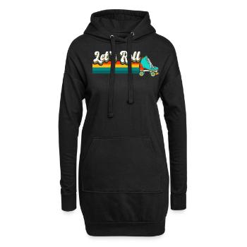 Patin à roulettes, patin à roulettes, patin à roulettes - Sweat-shirt à capuche long Femme - noir - Devant