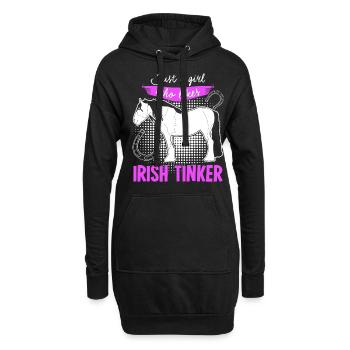 Irish Tinker Pferd Reiterin Pferde - Hoodie-Kleid - Schwarz - Vorne